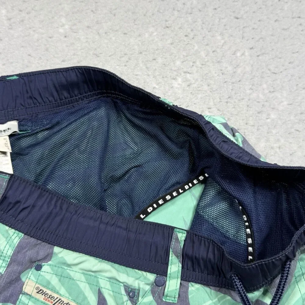 Diesel Beachwear Shorts Men’s Medium Blue  Drawstring Swim Beach Trunk